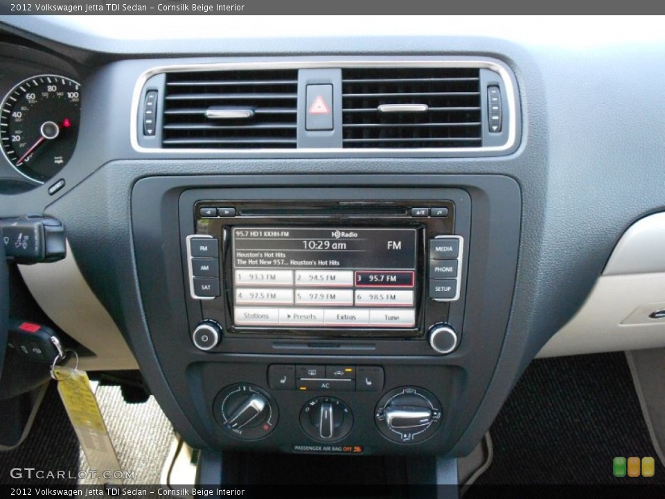 Cornsilk Beige Interior Controls for the 2012 Volkswagen Jetta TDI Sedan #53304768