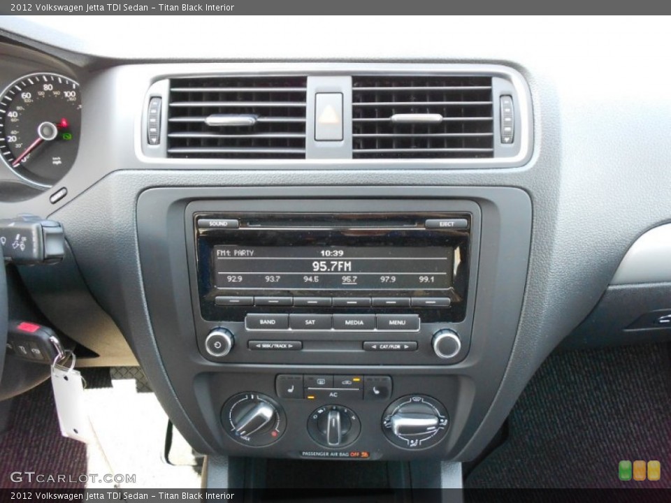 Titan Black Interior Controls for the 2012 Volkswagen Jetta TDI Sedan #53305128