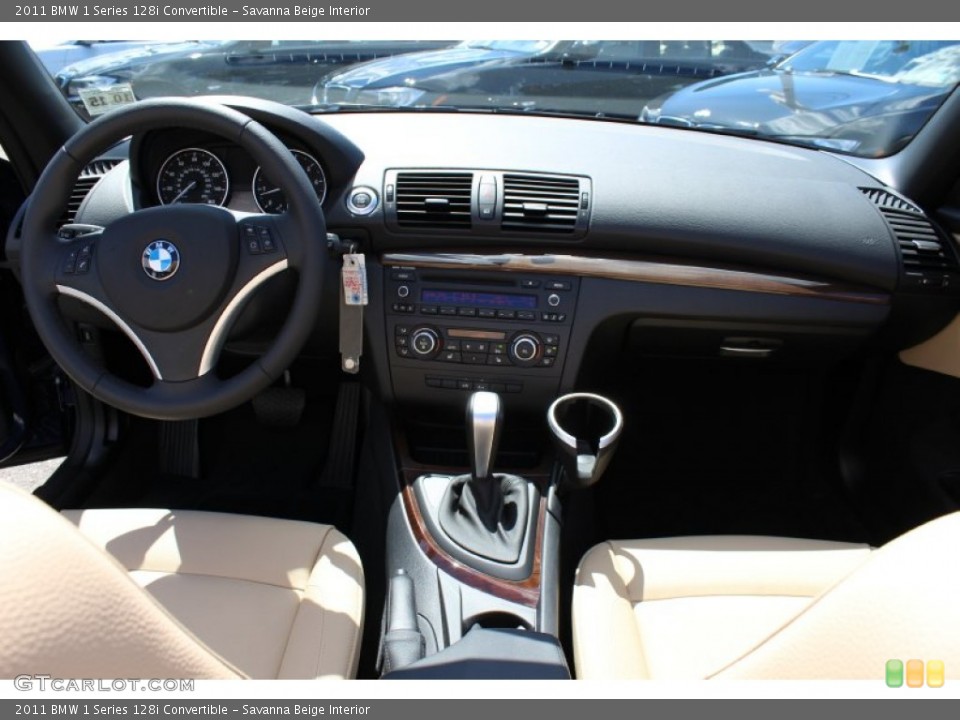 Savanna Beige Interior Dashboard for the 2011 BMW 1 Series 128i Convertible #53308119