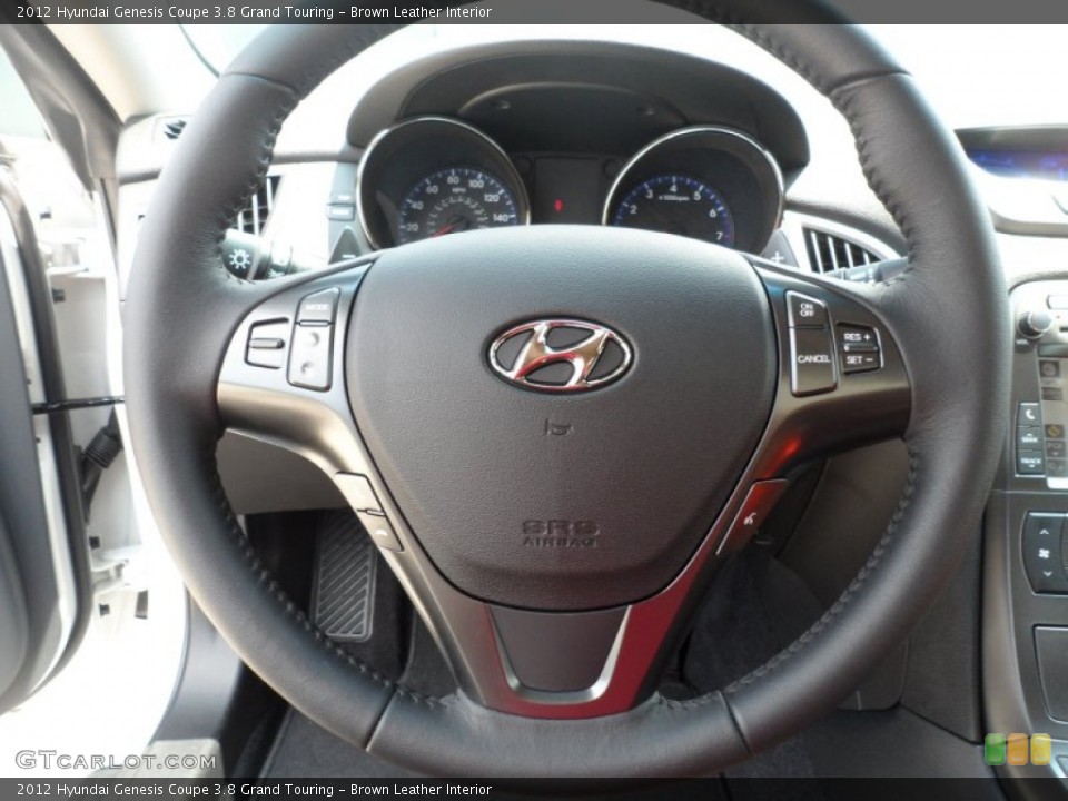Brown Leather Interior Steering Wheel for the 2012 Hyundai Genesis Coupe 3.8 Grand Touring #53314371