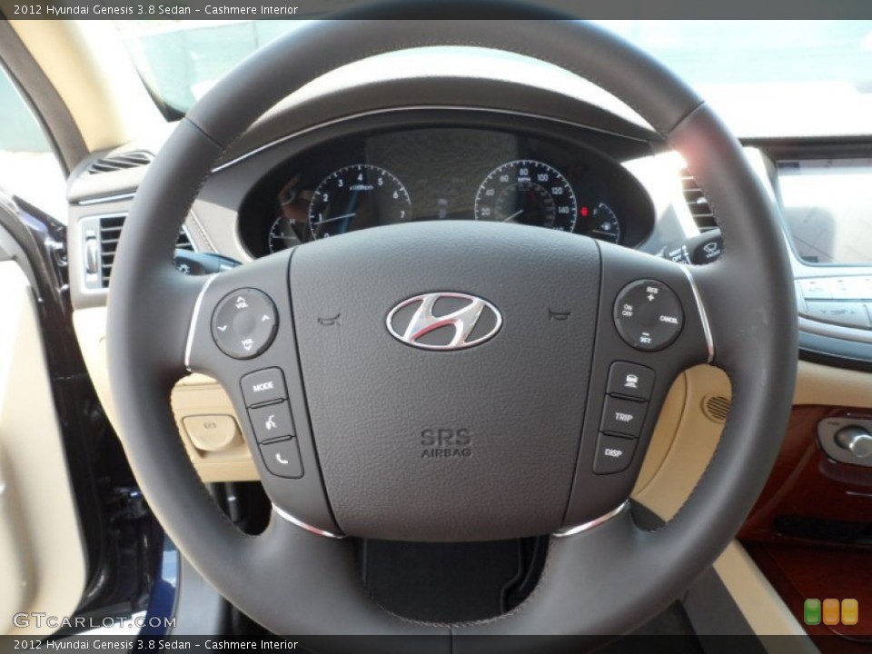 Cashmere Interior Steering Wheel for the 2012 Hyundai Genesis 3.8 Sedan #53315484