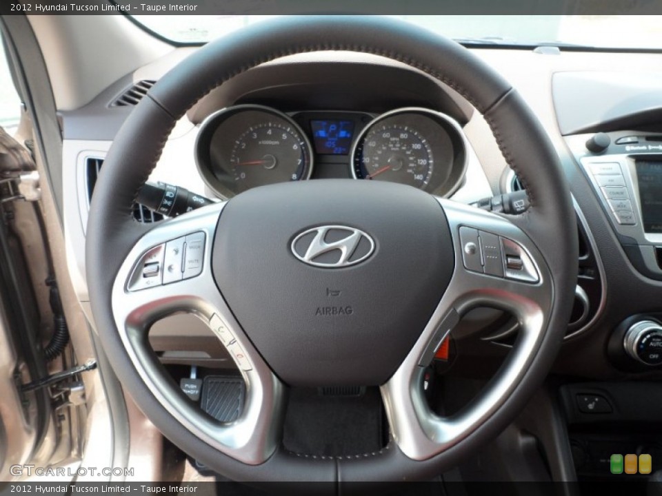Taupe Interior Steering Wheel for the 2012 Hyundai Tucson Limited #53316759