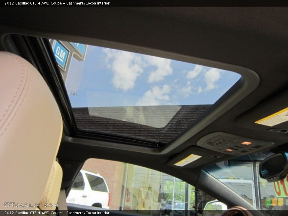 Cashmere/Cocoa Interior Sunroof for the 2012 Cadillac CTS 4 AWD Coupe #53324509