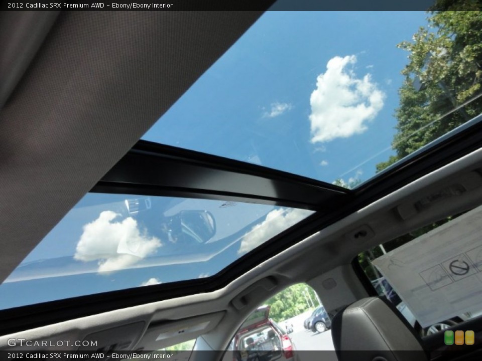 Ebony/Ebony Interior Sunroof for the 2012 Cadillac SRX Premium AWD #53334388