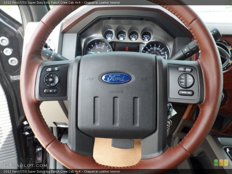 Chaparral Leather Interior Steering Wheel for the 2012 Ford F250 Super Duty King Ranch Crew Cab 4x4 #53335486