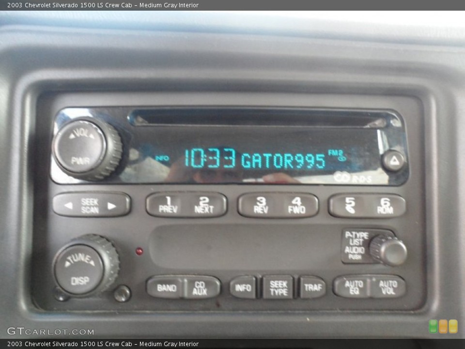 Medium Gray Interior Audio System for the 2003 Chevrolet Silverado 1500 LS Crew Cab #53339386