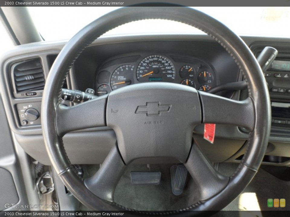 Medium Gray Interior Steering Wheel for the 2003 Chevrolet Silverado 1500 LS Crew Cab #53339416