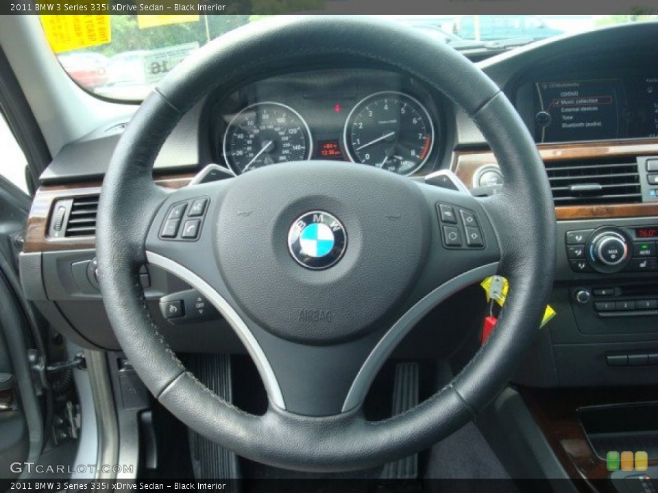 Black Interior Steering Wheel for the 2011 BMW 3 Series 335i xDrive Sedan #53340661
