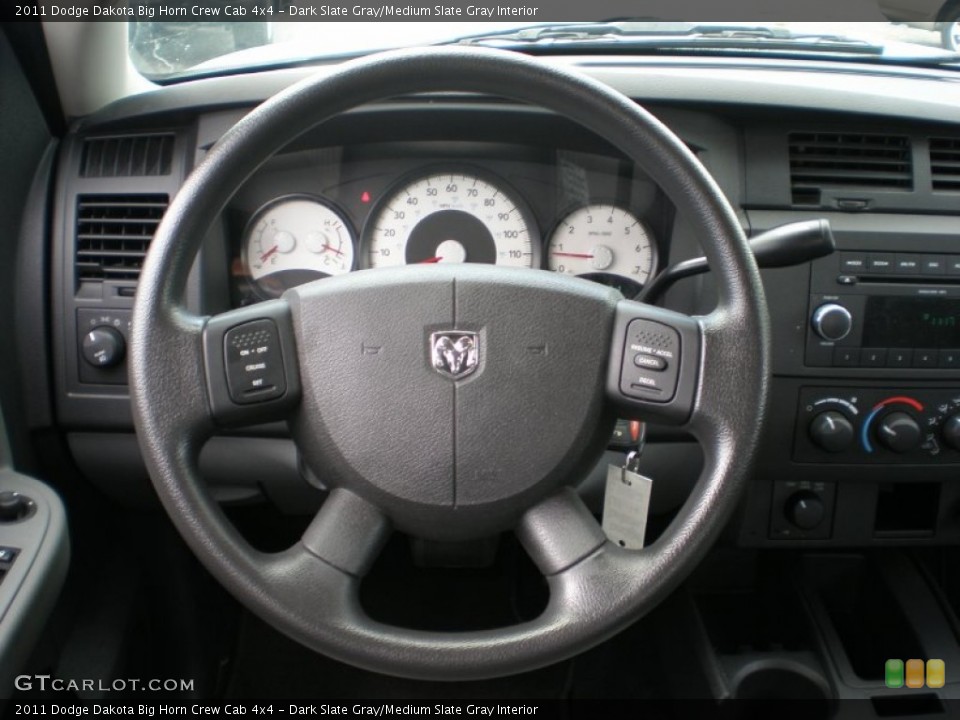 Dark Slate Gray/Medium Slate Gray Interior Steering Wheel for the 2011 Dodge Dakota Big Horn Crew Cab 4x4 #53340724