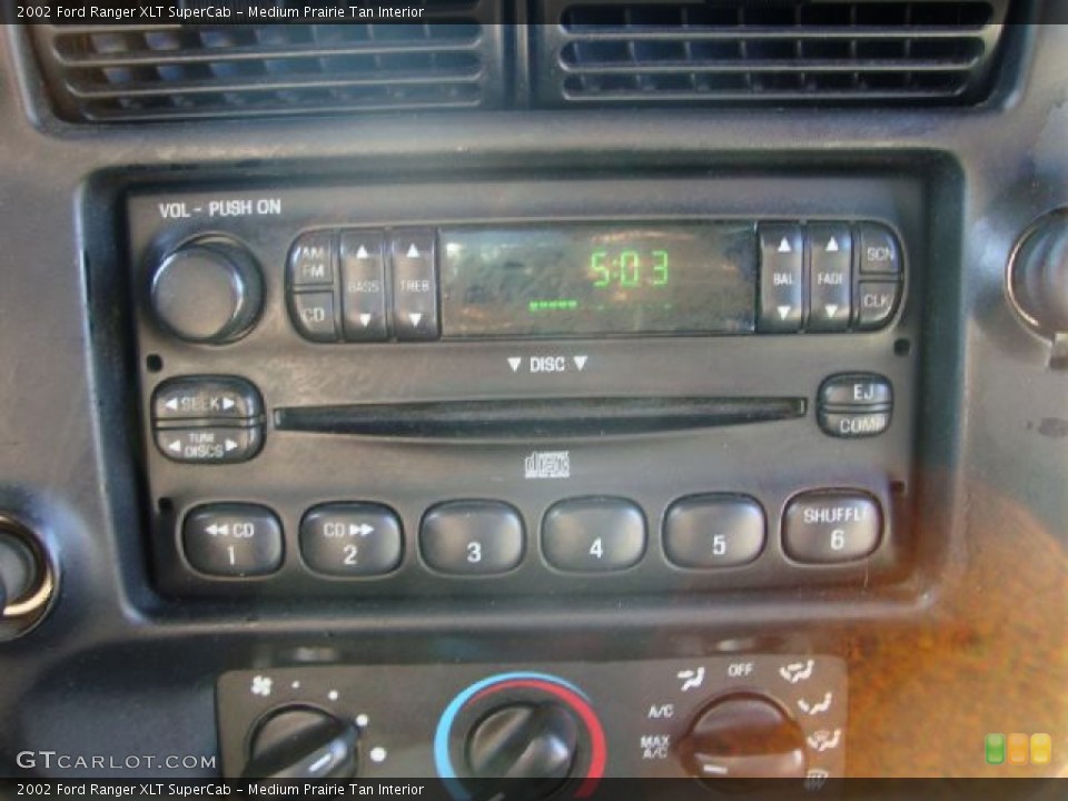 Medium Prairie Tan Interior Audio System for the 2002 Ford Ranger XLT SuperCab #53341108