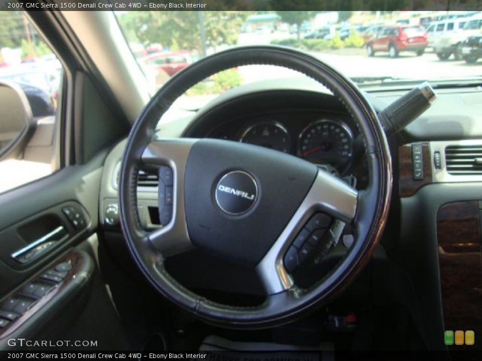 Ebony Black Interior Steering Wheel for the 2007 GMC Sierra 1500 Denali Crew Cab 4WD #53343298
