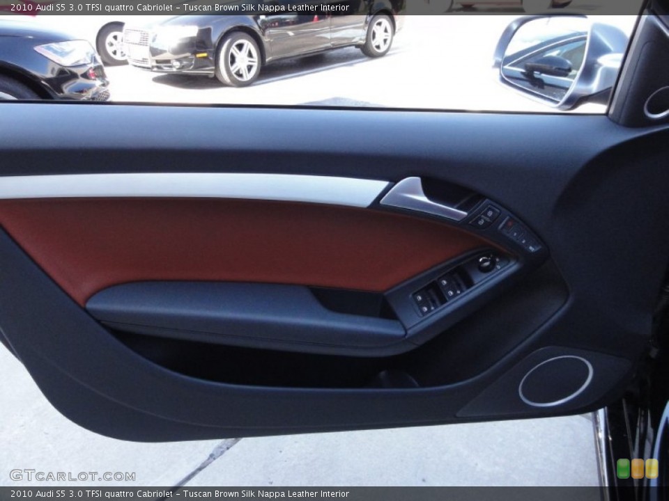 Tuscan Brown Silk Nappa Leather Interior Door Panel for the 2010 Audi S5 3.0 TFSI quattro Cabriolet #53345809