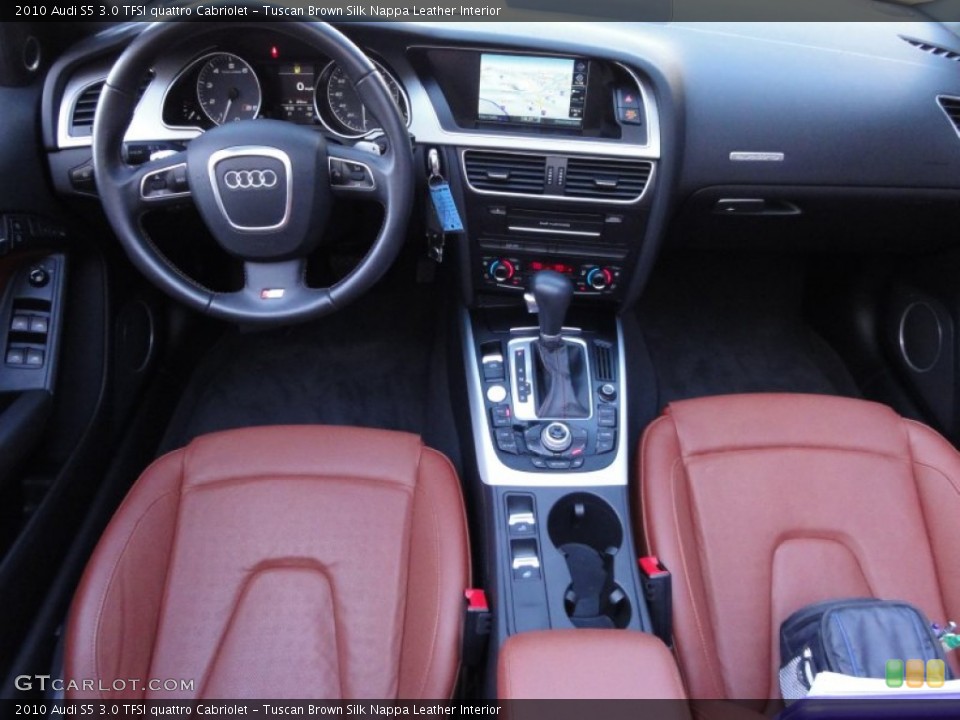 Tuscan Brown Silk Nappa Leather Interior Dashboard for the 2010 Audi S5 3.0 TFSI quattro Cabriolet #53345959
