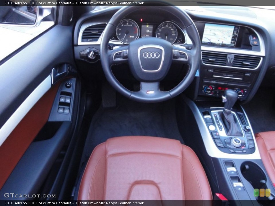 Tuscan Brown Silk Nappa Leather Interior Dashboard for the 2010 Audi S5 3.0 TFSI quattro Cabriolet #53345971