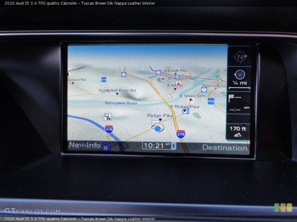 Tuscan Brown Silk Nappa Leather Interior Navigation for the 2010 Audi S5 3.0 TFSI quattro Cabriolet #53345995