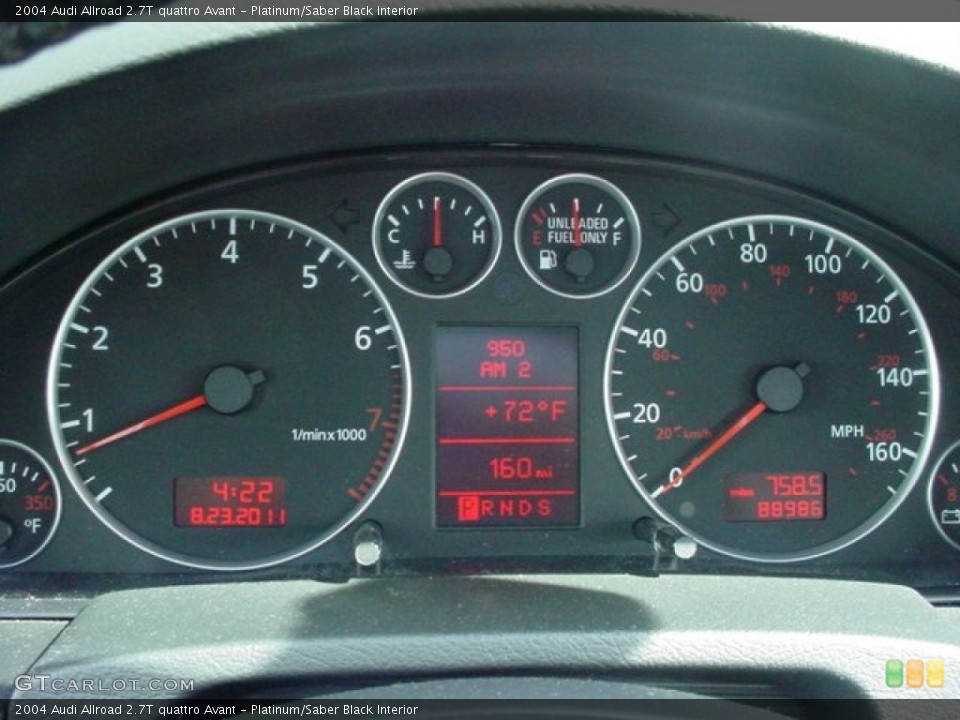Platinum/Saber Black Interior Gauges for the 2004 Audi Allroad 2.7T quattro Avant #53347954