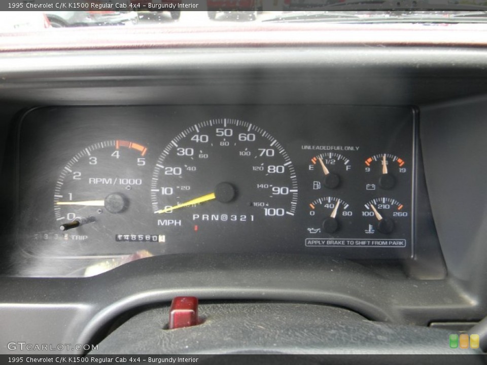 Burgundy Interior Gauges for the 1995 Chevrolet C/K K1500 Regular Cab 4x4 #53348713
