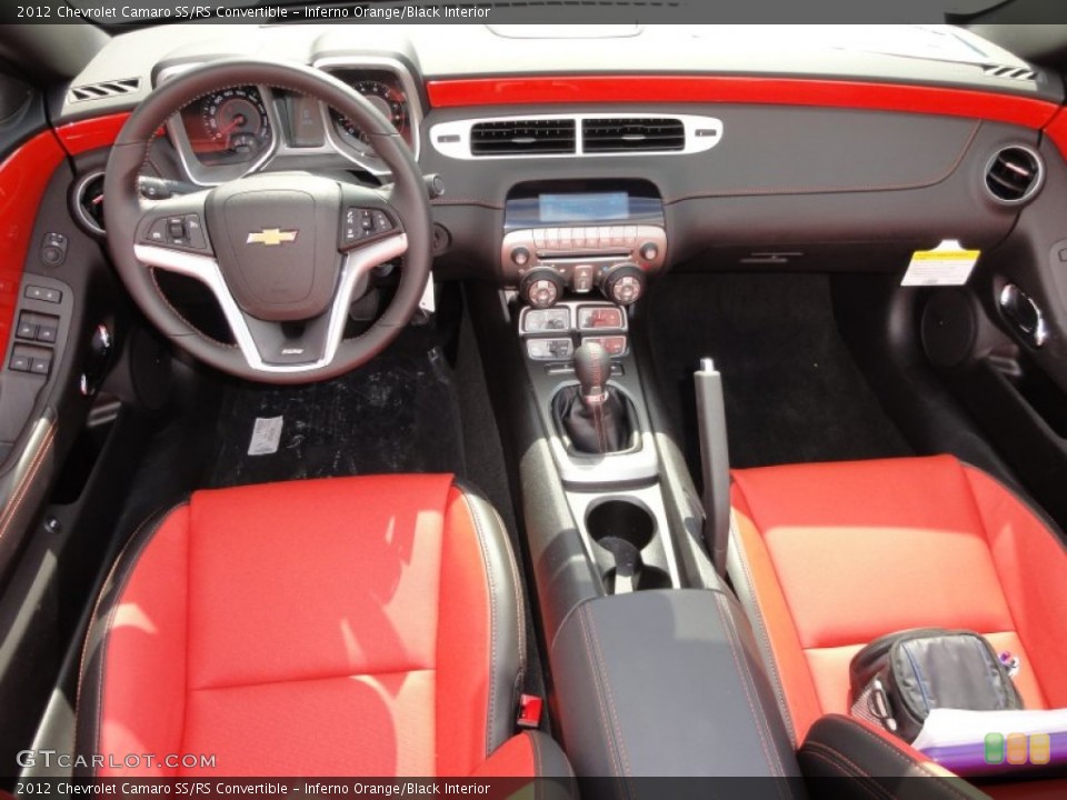 Inferno Orange/Black Interior Dashboard for the 2012 Chevrolet Camaro SS/RS Convertible #53353140