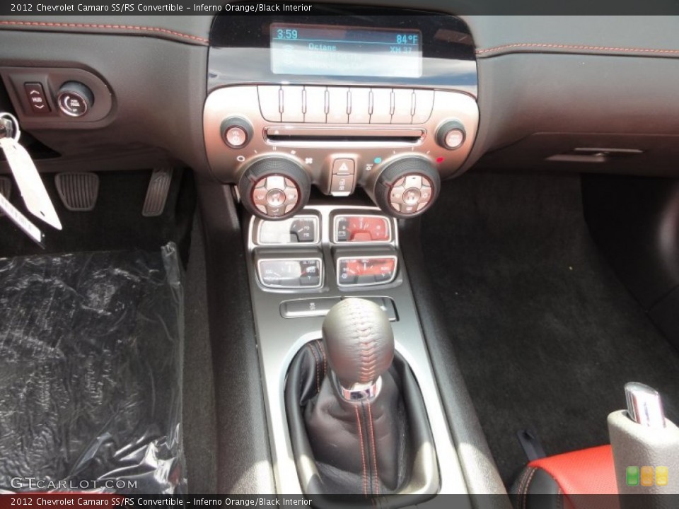 Inferno Orange/Black Interior Controls for the 2012 Chevrolet Camaro SS/RS Convertible #53353189