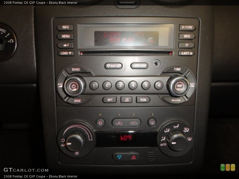 Ebony Black Interior Audio System for the 2008 Pontiac G6 GXP Coupe #53354644