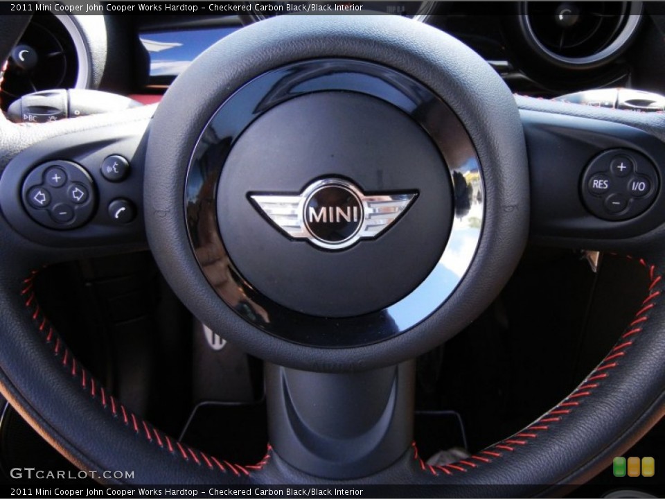 Checkered Carbon Black/Black Interior Steering Wheel for the 2011 Mini Cooper John Cooper Works Hardtop #53355271