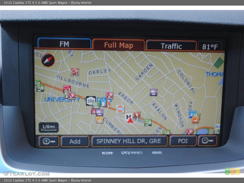 Ebony Interior Navigation for the 2010 Cadillac CTS 4 3.0 AWD Sport Wagon #53355814