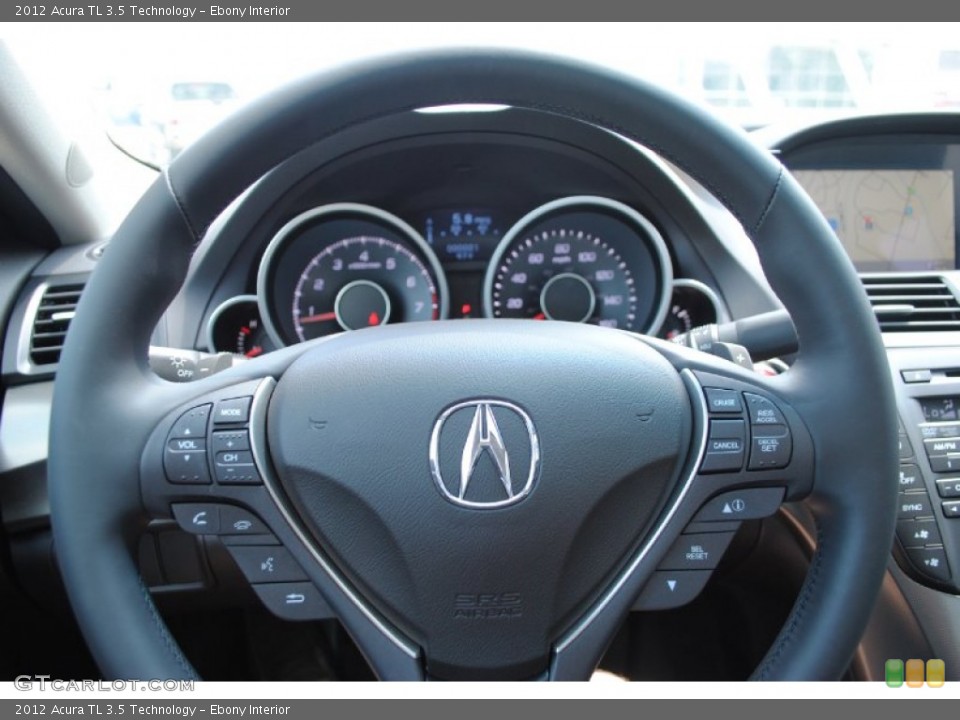Ebony Interior Steering Wheel for the 2012 Acura TL 3.5 Technology #53357881