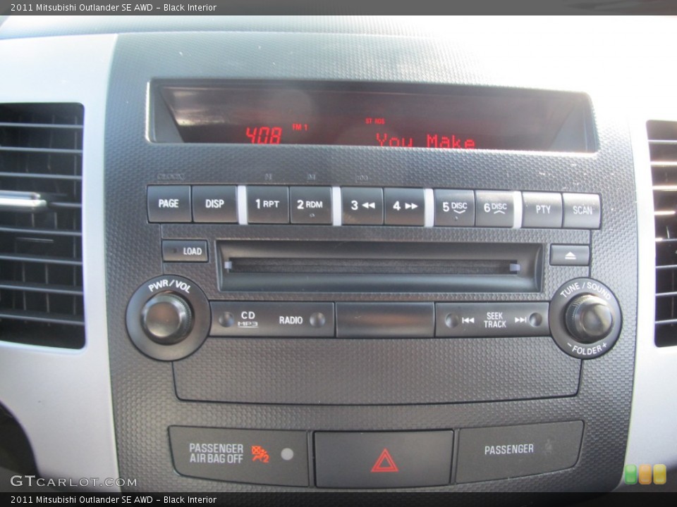 Black Interior Controls for the 2011 Mitsubishi Outlander SE AWD #53365148