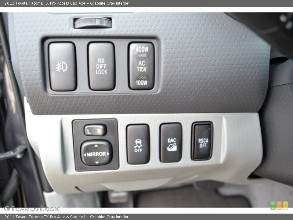 Graphite Gray Interior Controls for the 2011 Toyota Tacoma TX Pro Access Cab 4x4 #53366798