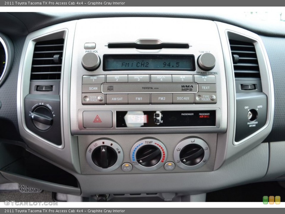 Graphite Gray Interior Controls for the 2011 Toyota Tacoma TX Pro Access Cab 4x4 #53366828