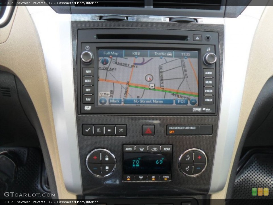 Cashmere/Ebony Interior Navigation for the 2012 Chevrolet Traverse LTZ #53369168