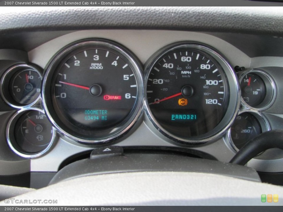Ebony Black Interior Gauges for the 2007 Chevrolet Silverado 1500 LT Extended Cab 4x4 #53370152
