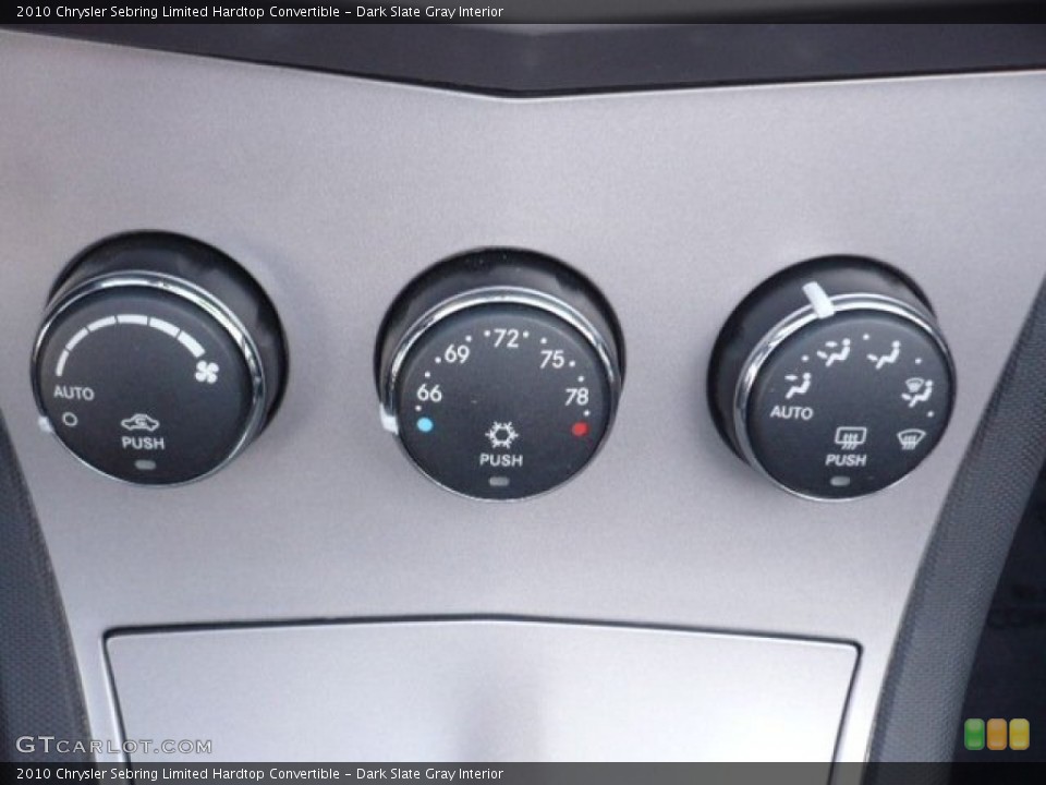 Dark Slate Gray Interior Controls for the 2010 Chrysler Sebring Limited Hardtop Convertible #53370707