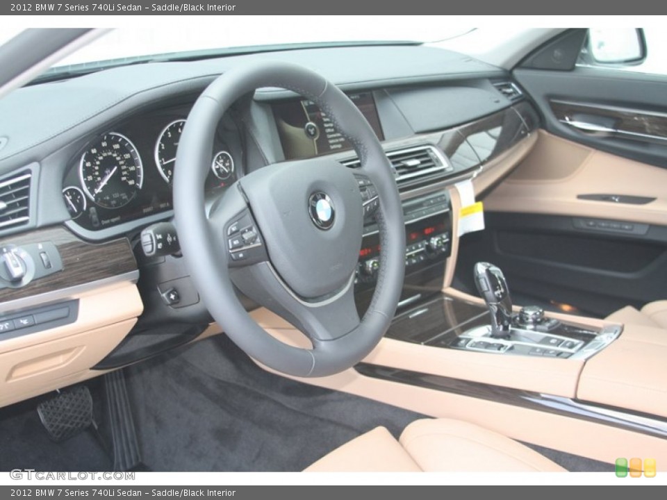 Saddle/Black Interior Dashboard for the 2012 BMW 7 Series 740Li Sedan #53371979
