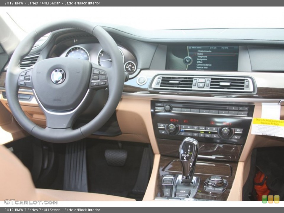 Saddle/Black Interior Dashboard for the 2012 BMW 7 Series 740Li Sedan #53372306