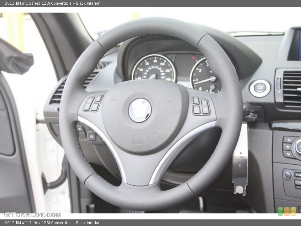 Black Interior Steering Wheel for the 2012 BMW 1 Series 128i Convertible #53373128