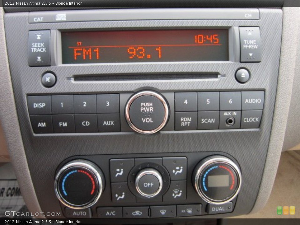 Blonde Interior Controls for the 2012 Nissan Altima 2.5 S #53377994