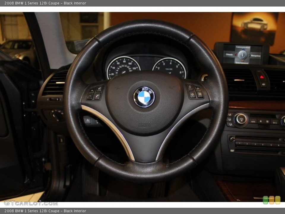 Black Interior Steering Wheel for the 2008 BMW 1 Series 128i Coupe #53389034
