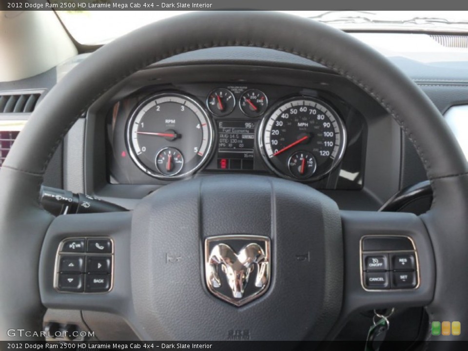 Dark Slate Interior Steering Wheel for the 2012 Dodge Ram 2500 HD Laramie Mega Cab 4x4 #53389076