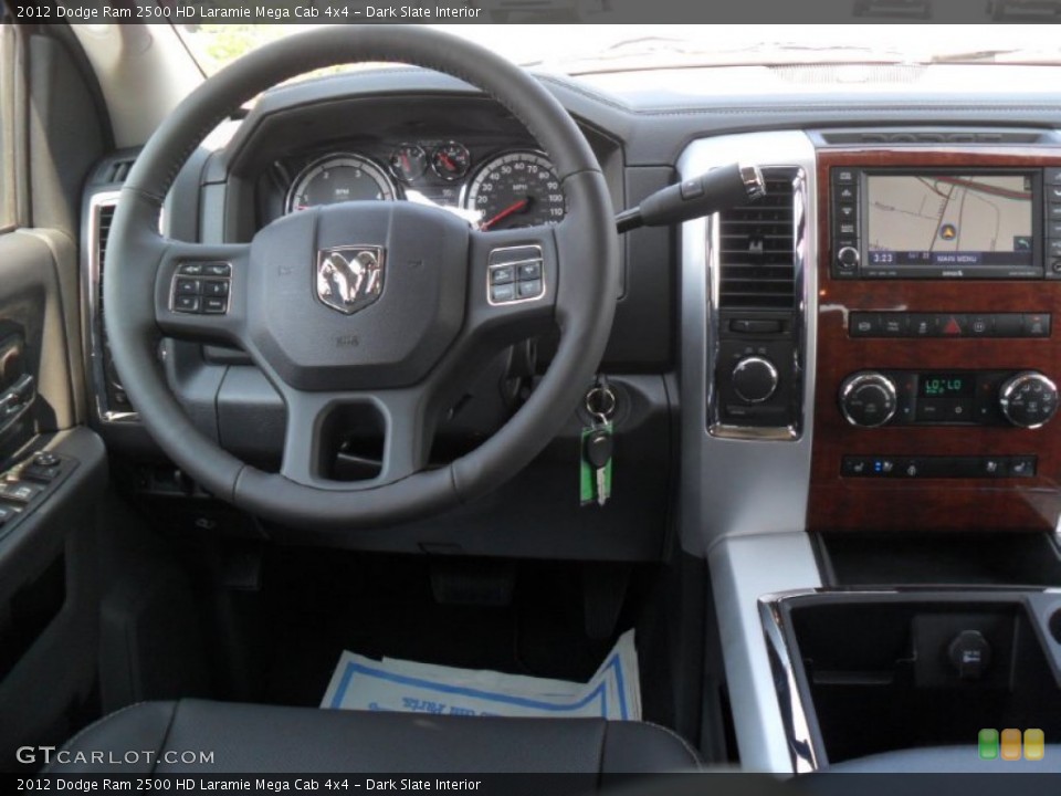 Dark Slate Interior Dashboard for the 2012 Dodge Ram 2500 HD Laramie Mega Cab 4x4 #53389118