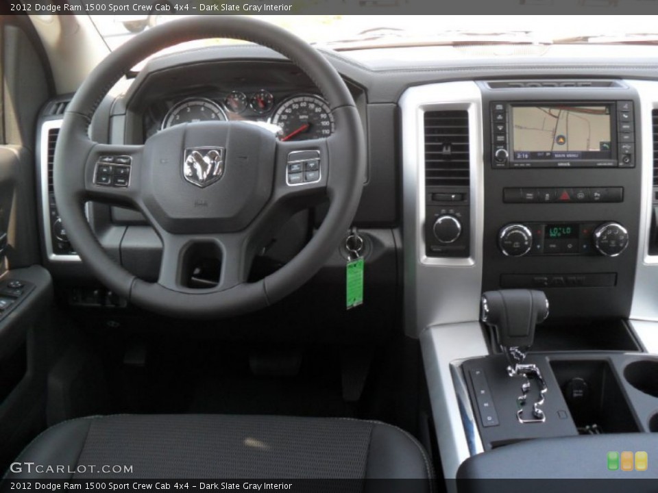 Dark Slate Gray Interior Dashboard for the 2012 Dodge Ram 1500 Sport Crew Cab 4x4 #53389517