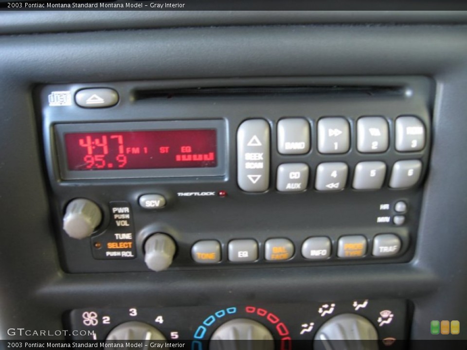 Gray Interior Controls for the 2003 Pontiac Montana  #53391293