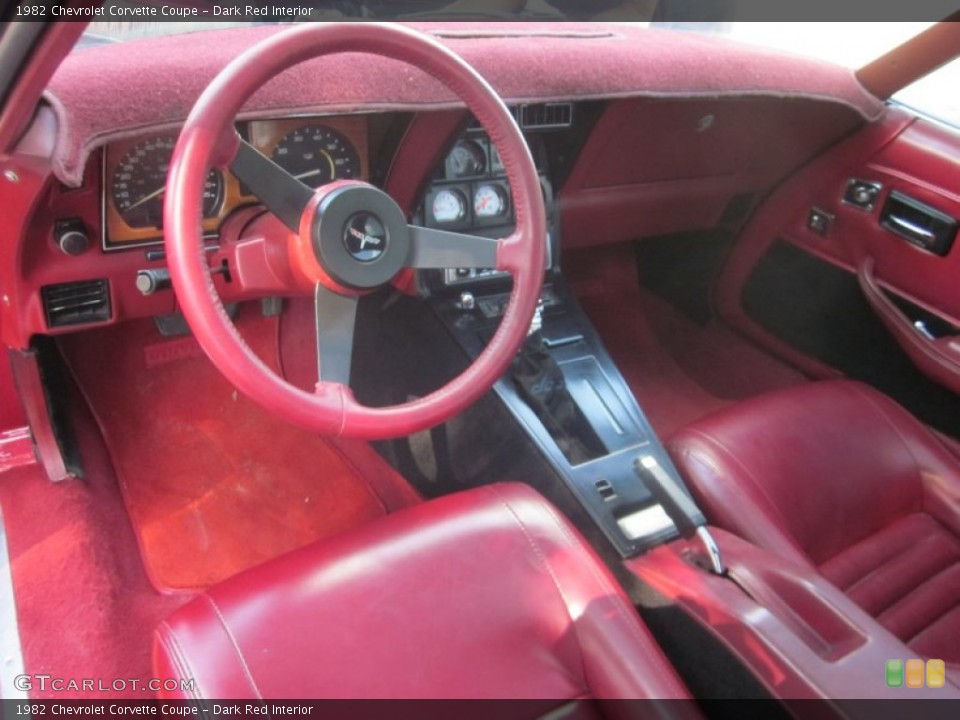 Dark Red Interior Prime Interior for the 1982 Chevrolet Corvette Coupe #53398508