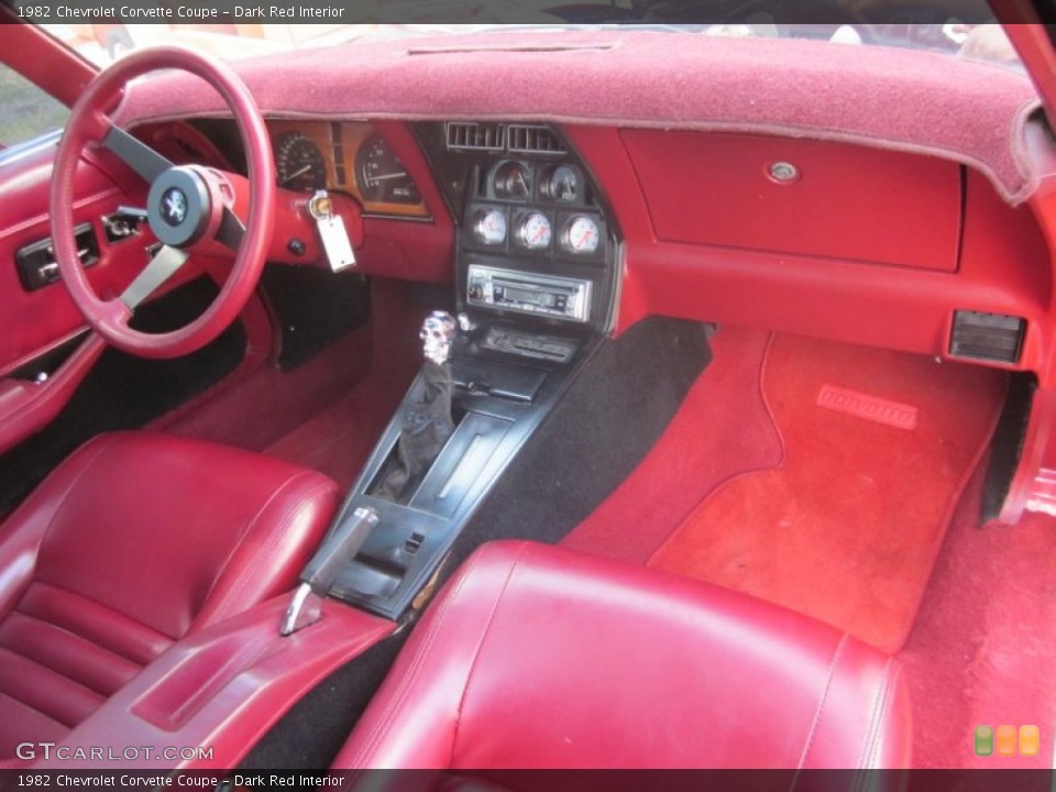 Dark Red Interior Dashboard for the 1982 Chevrolet Corvette Coupe #53398523