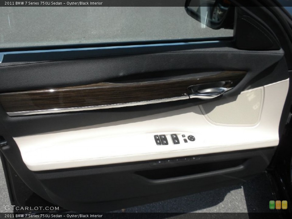 Oyster/Black Interior Door Panel for the 2011 BMW 7 Series 750Li Sedan #53398664
