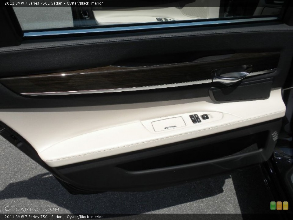 Oyster/Black Interior Door Panel for the 2011 BMW 7 Series 750Li Sedan #53398733