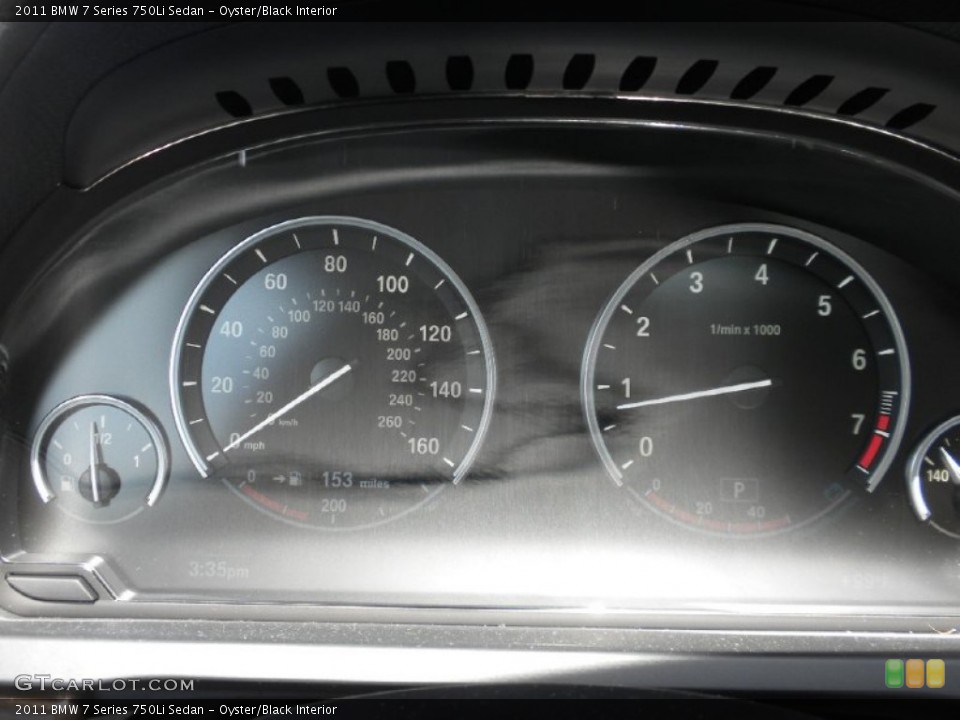 Oyster/Black Interior Gauges for the 2011 BMW 7 Series 750Li Sedan #53398778