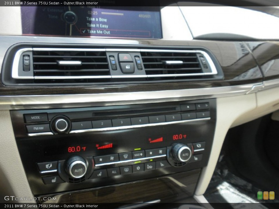Oyster/Black Interior Controls for the 2011 BMW 7 Series 750Li Sedan #53398793