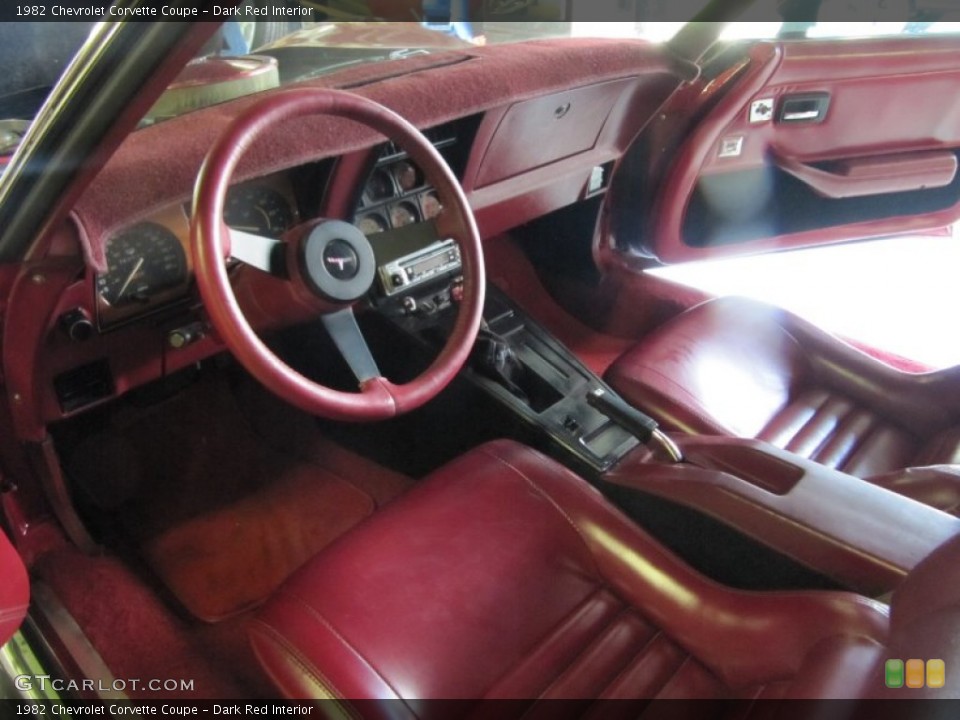 Dark Red Interior Prime Interior for the 1982 Chevrolet Corvette Coupe #53399117