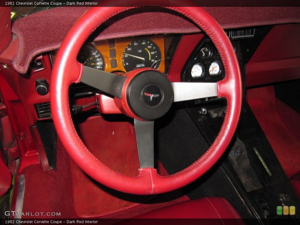 Dark Red Interior Steering Wheel for the 1982 Chevrolet Corvette Coupe #53399126